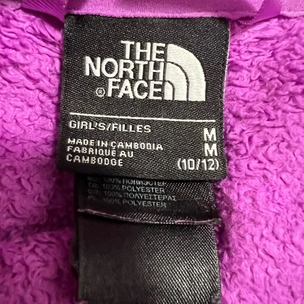 The North Face Full Zip Fleece Jacket Size Girls Medium (10-12) Color Purple